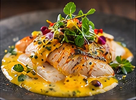 Pescado con salsa de maracuyá