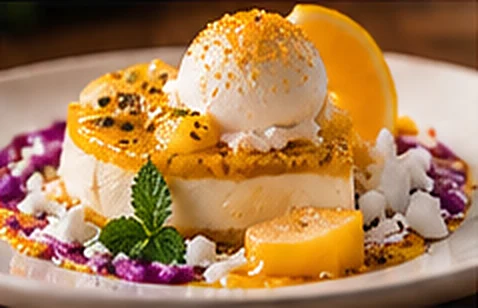 Postre de mango y coco